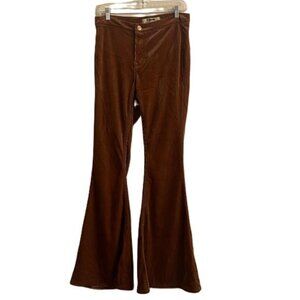 Rock& Roll Denim Y2K Brown Wide Leg Flare Corduroy Pants, Size 10 (30x34)